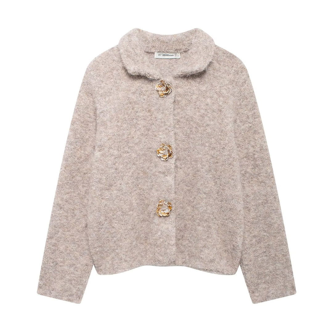 Kvinders Cozy Fleece Jakke med Elegant Knaplukning Stilla