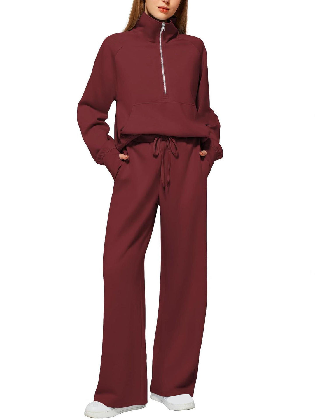 Dame Behageligt Zip-Up Lounge Sæt Stilla