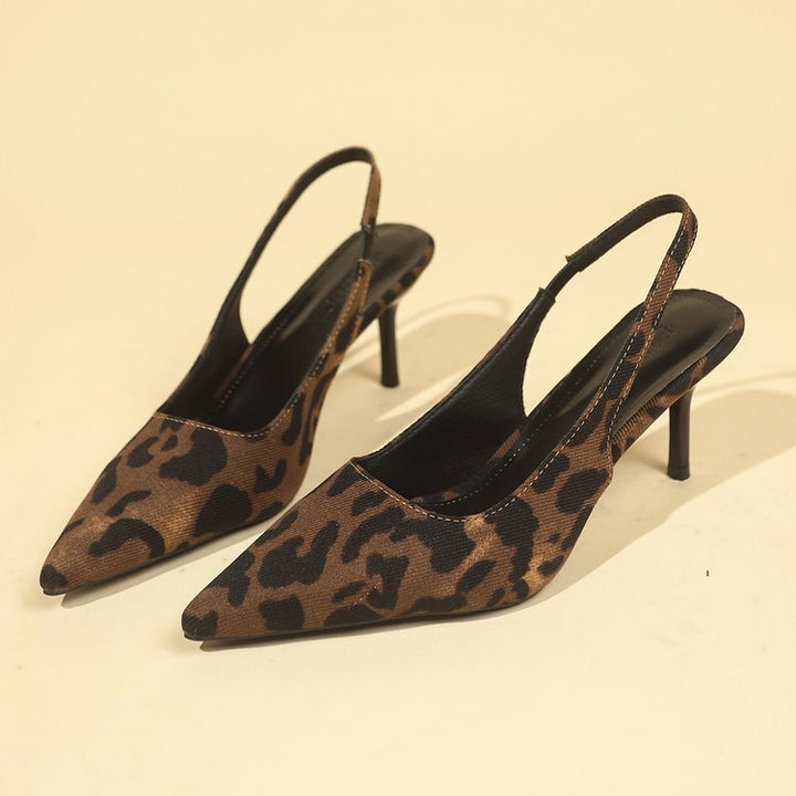 Dame Slingback Pumps med moderigtig leopard-design og elegant hæl Stilla