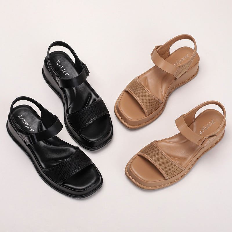 Dame Komfortable Wedge-Sandaler med sikker velcro og åndbar overmaterialeteknologi Stilla