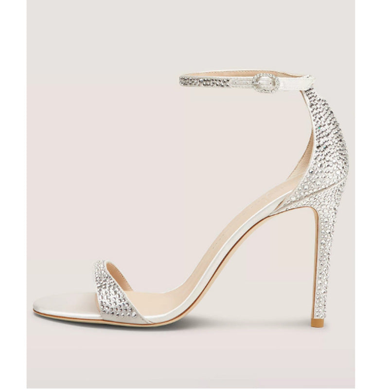 Dame-rhinestone-dekoreret stiletto-hæle med justerbar rem Stilla