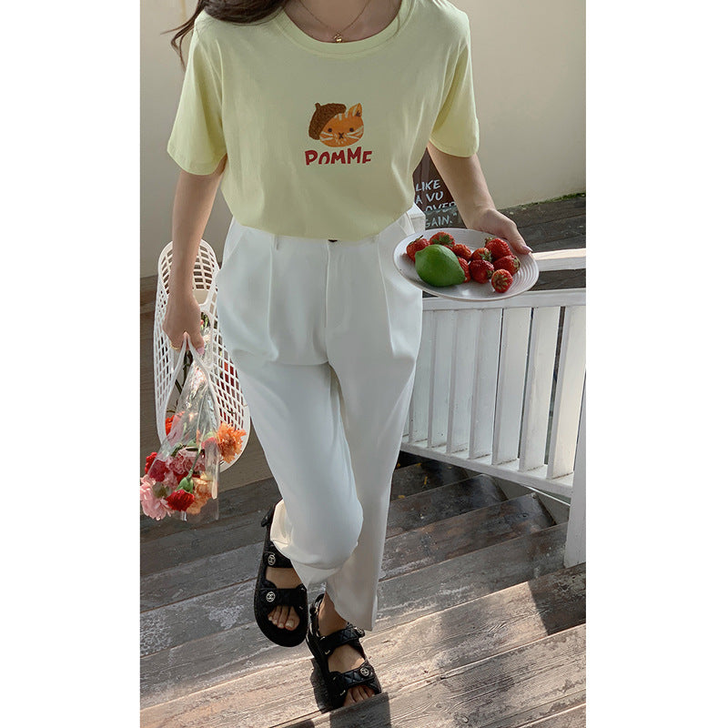 Damer elegante high-waist bukser med smalle ben og praktiske lommer Stilla