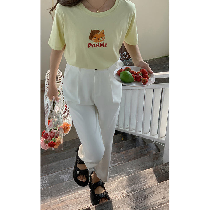 Damer elegante high-waist bukser med smalle ben og praktiske lommer Stilla