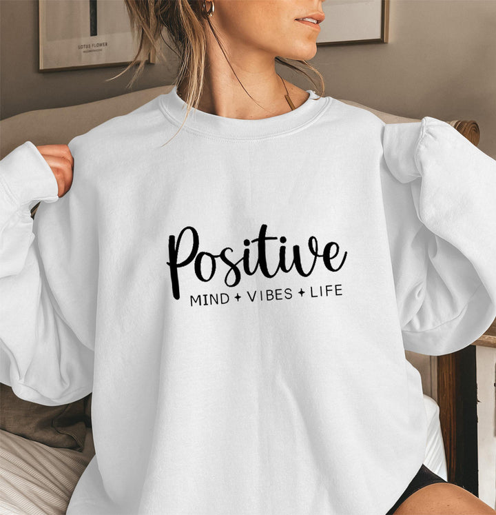 Kvinders sweatshirt med voluminøse ærmer og inspirerende print Stilla