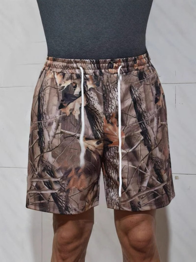 Dame camouflage fritidsbukser med elastisk talje og snøre Stilla
