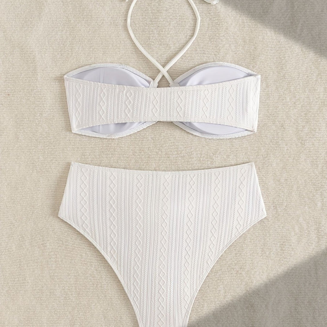 Dame to-delt badetøj bikinier med højtaljet bund Skovae