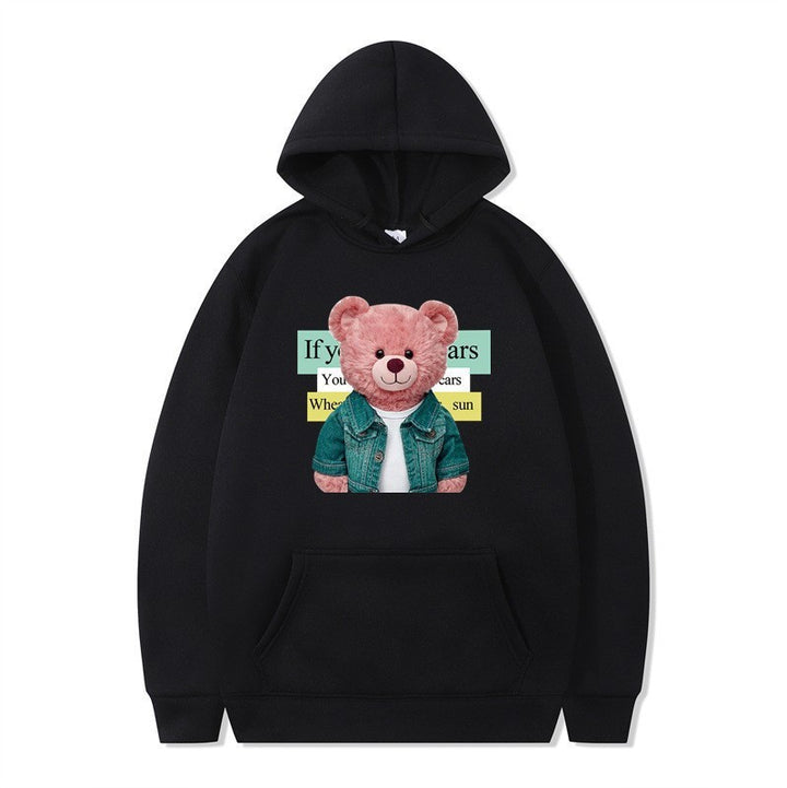 Women Hoodie med sødt bjørnemotiv Skovae