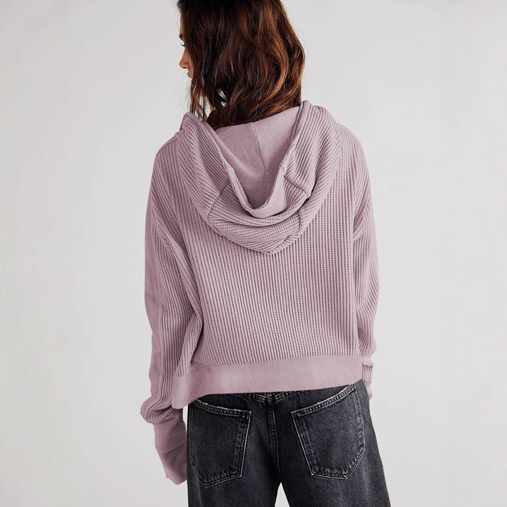 Damer afslappet hoodie jakke med struktureret ydre materiale og lynlås Stilla