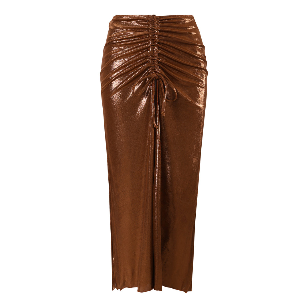 Dame Én-pieces Badedragt med stilfulde Draperinger og Perle detaljer Skovae