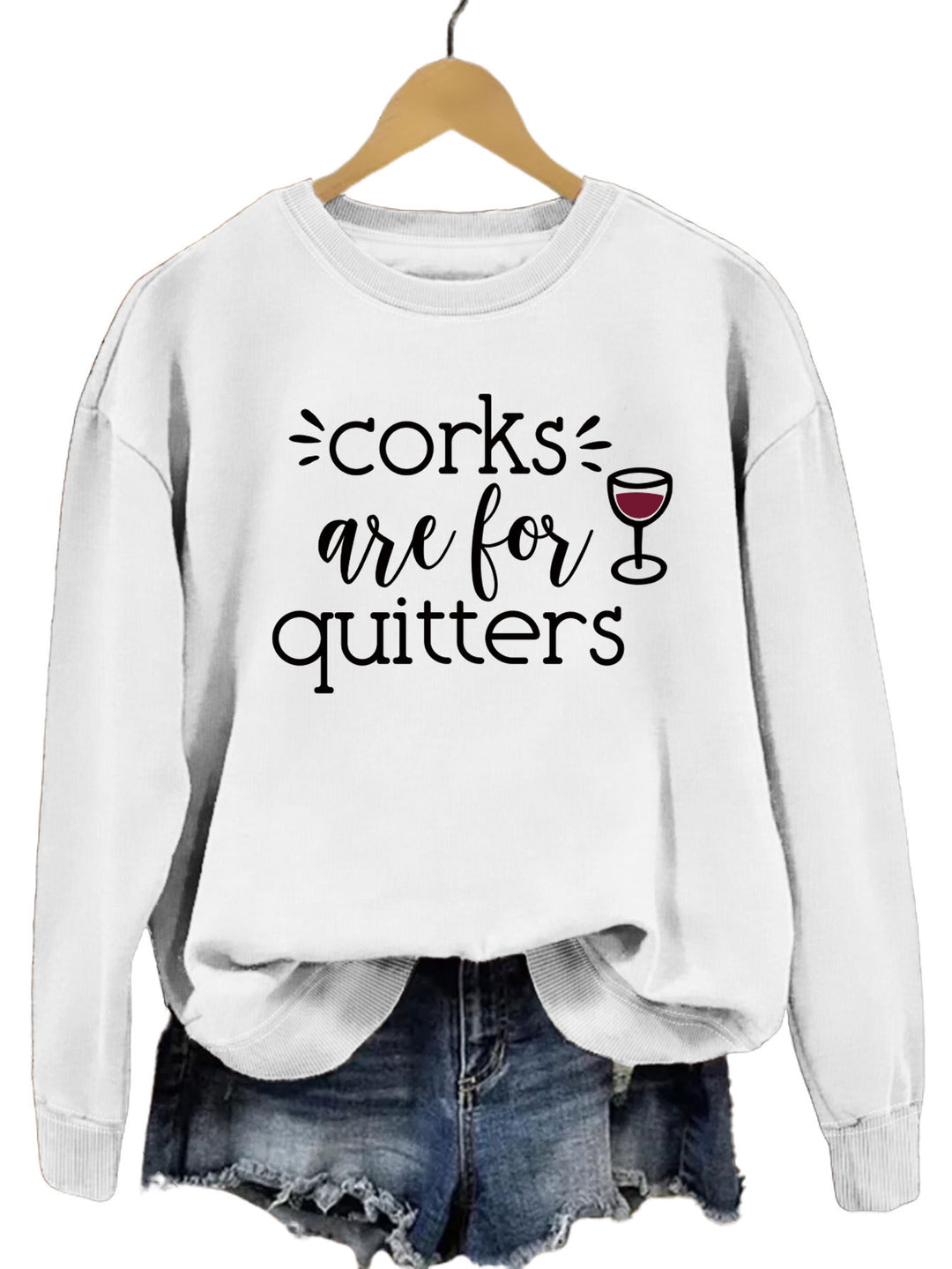 Kvinders sweatshirt med kreativt slogan og afslappet snit Stilla