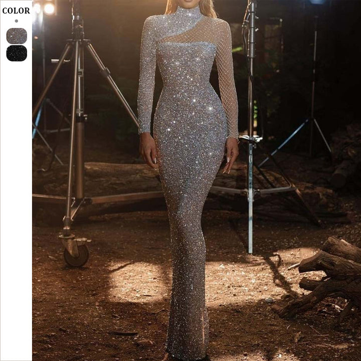 Dame Glamourøst Bodycon-aftenkjole med glitrende rhinestones Stilla