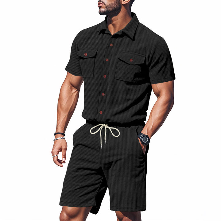 Herrer shorts-jakkesæt med struktureret design og praktische lommer Stilla