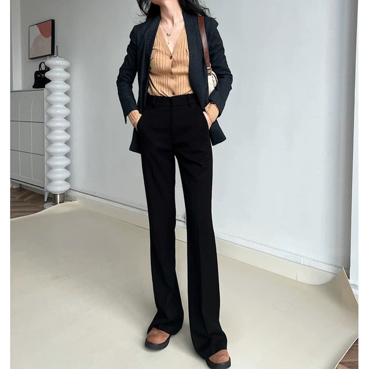 Dame elegant blazer med høj talje og brede ben Stilla