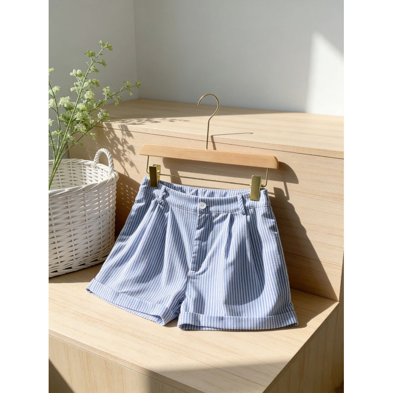 Dame shorts med stribet design og behagelig pasform Skovae