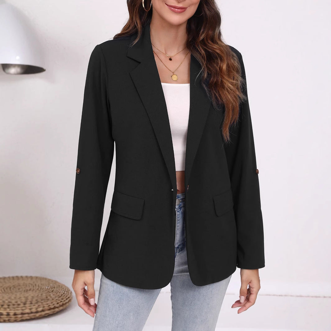 Dame Elegant Blazer med stribede ærmer og klassisk snit Stilla