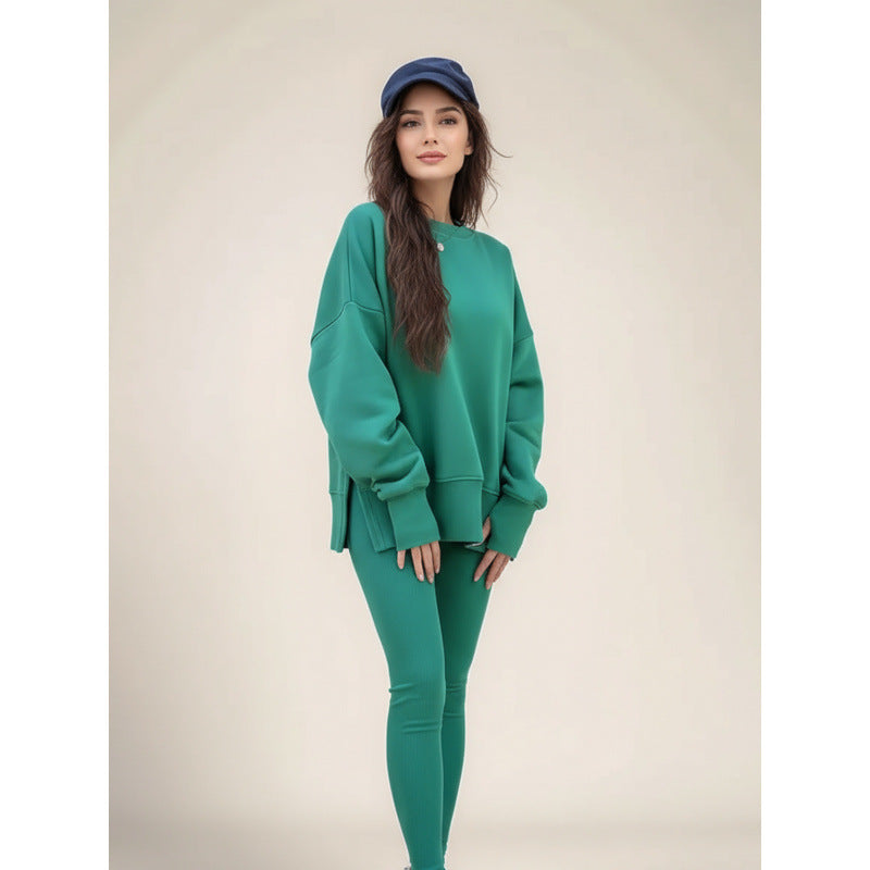 Damer hyggeligt sports sæt med løstsiddende sweatshirt og tætsiddende leggings Stilla