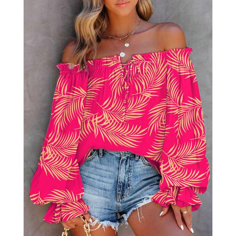 Dame Off-Shoulder Bohemian Bluse med flydende ærmer Stilla