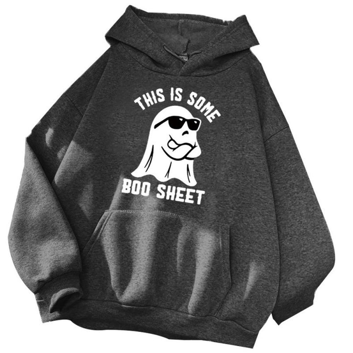 Kvinders hætte sweatshirt med et sjovt slogan og en komfortabel pasform Skovae
