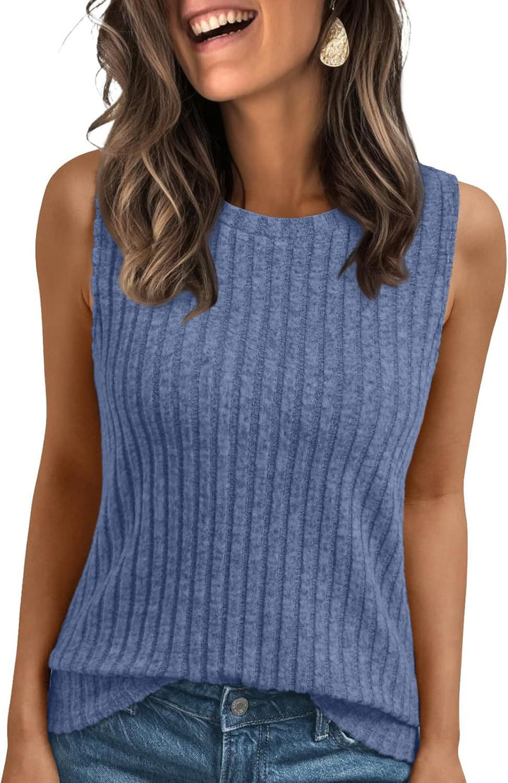 Dame ribstrik fritidsbluse Stilla