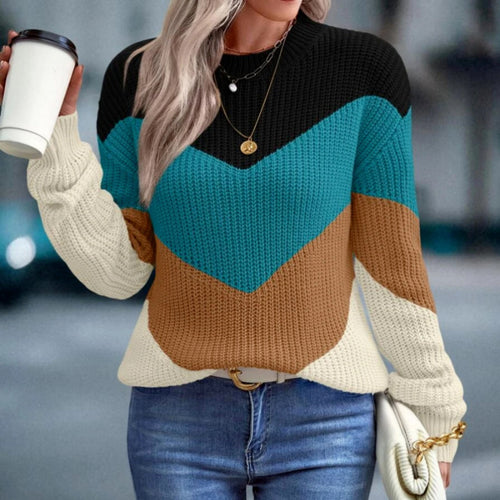 Femme farveblok strikpullover Stilla