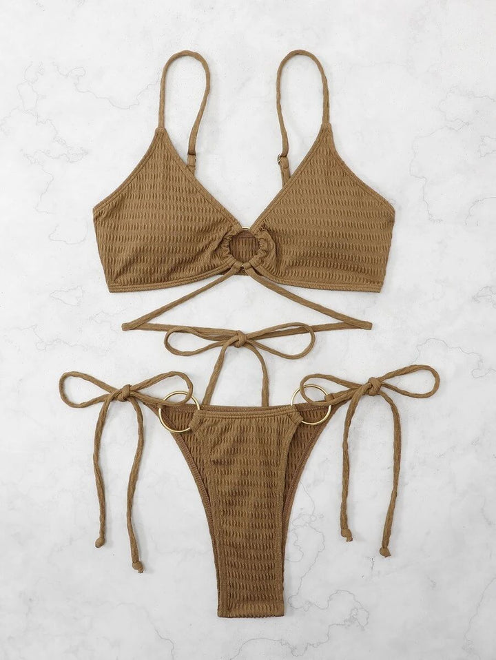 Femme Teksturert Triangle Bikini Stilla
