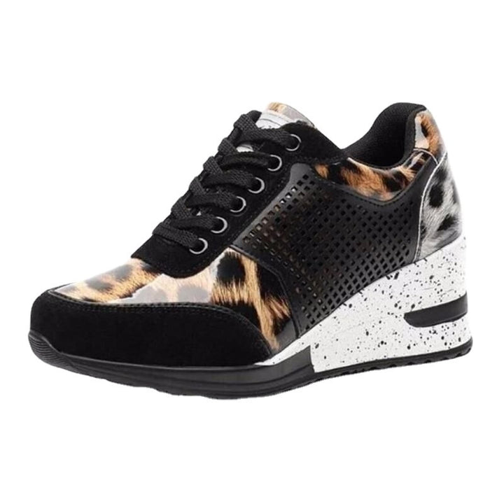 Dame mode Wedge-sneaker med stilfuldt dyremønster og åndbart overflade Stilla