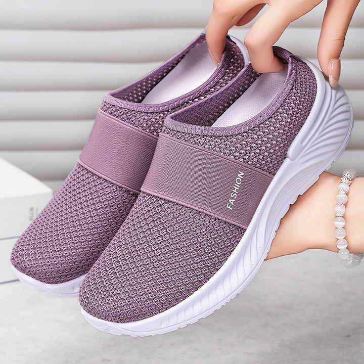 Dame Komfortable Slip-On Sneakers i åndbart mesh med fleksibel sål Stilla