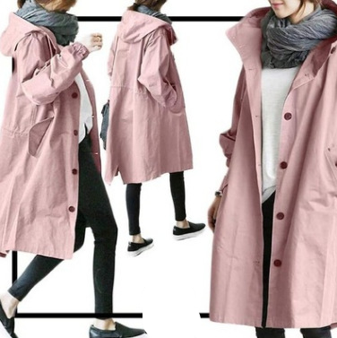 Stilla | Dame Oversized Hætte-Trenchcoat