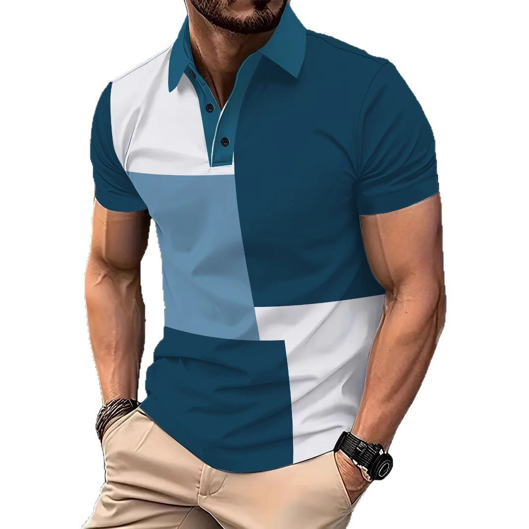 Herrer polo shirt med dynamisk farveblok design og højkvalitets komfort Stilla