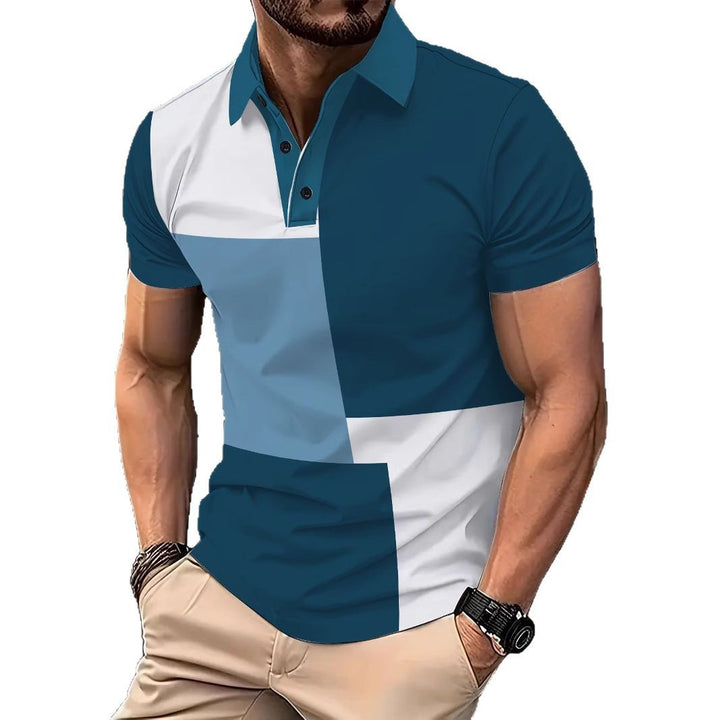 Herrer polo shirt med dynamisk farveblok design og højkvalitets komfort Stilla