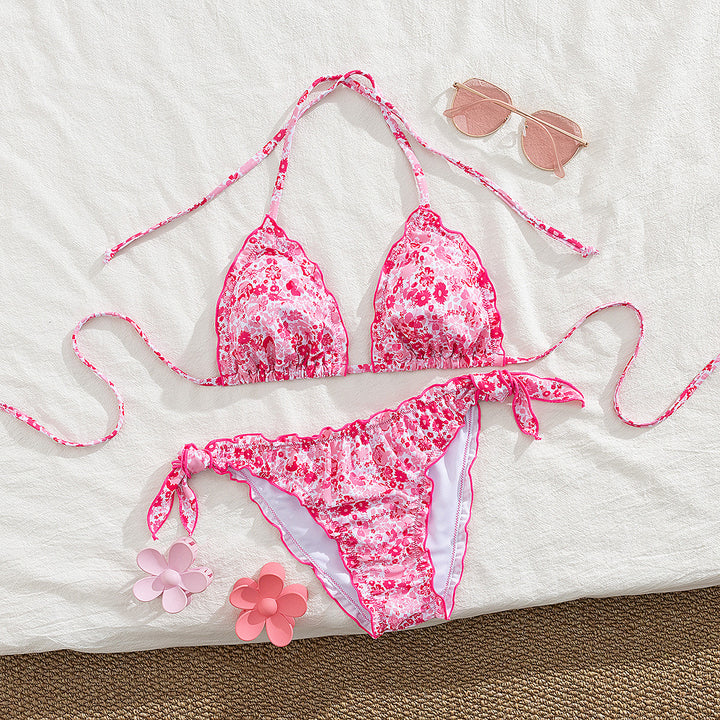 Damer floral mønstret trekant-bikini Skovae