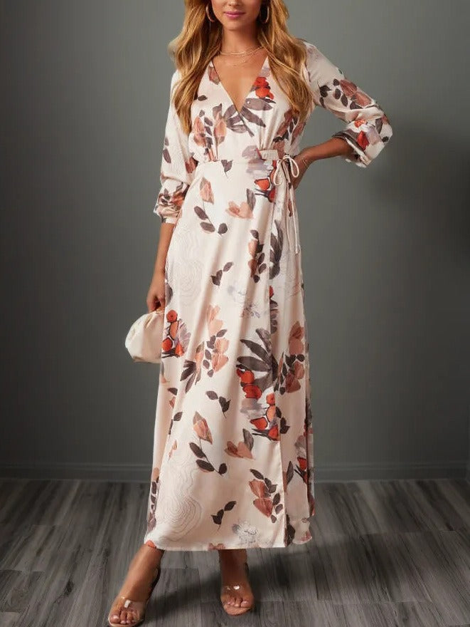 Dame maxikjole med blomsterprint Stilla