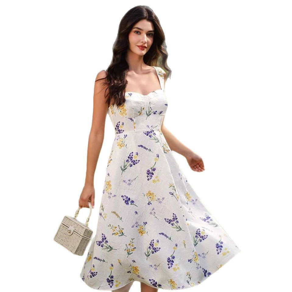 Kvinder Vintage-inspireret floral A-linje kjole Stilla