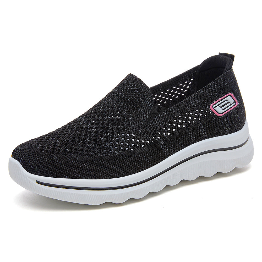 Dame komfortable slip-on sneakers med åndbart mesh-overflade og støddæmpende sål Stilla