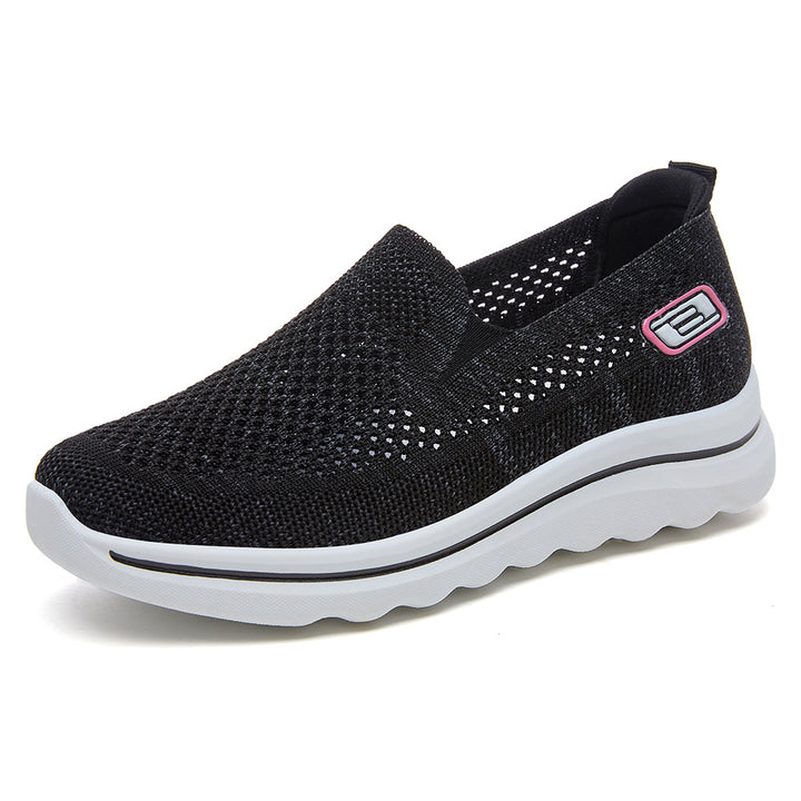 Dame komfortable slip-on sneakers med åndbart mesh-overflade og støddæmpende sål Stilla