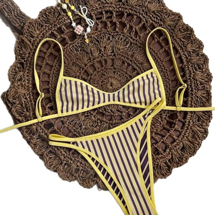 Dame Zweisdelig Bikini med elegant stribemuster Skovae