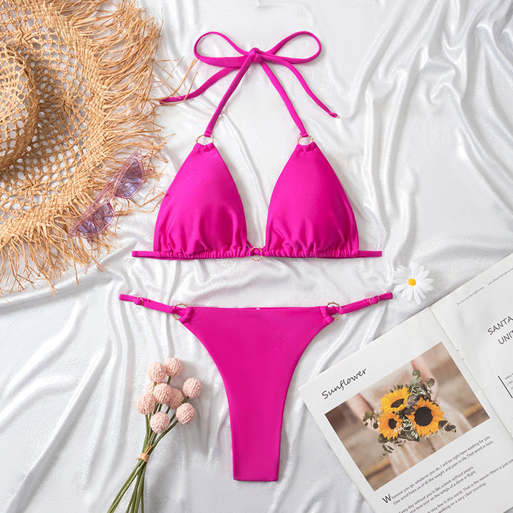 Dame Triangel-Bikini med raffinerede detaljer og justerbare stropper Stilla