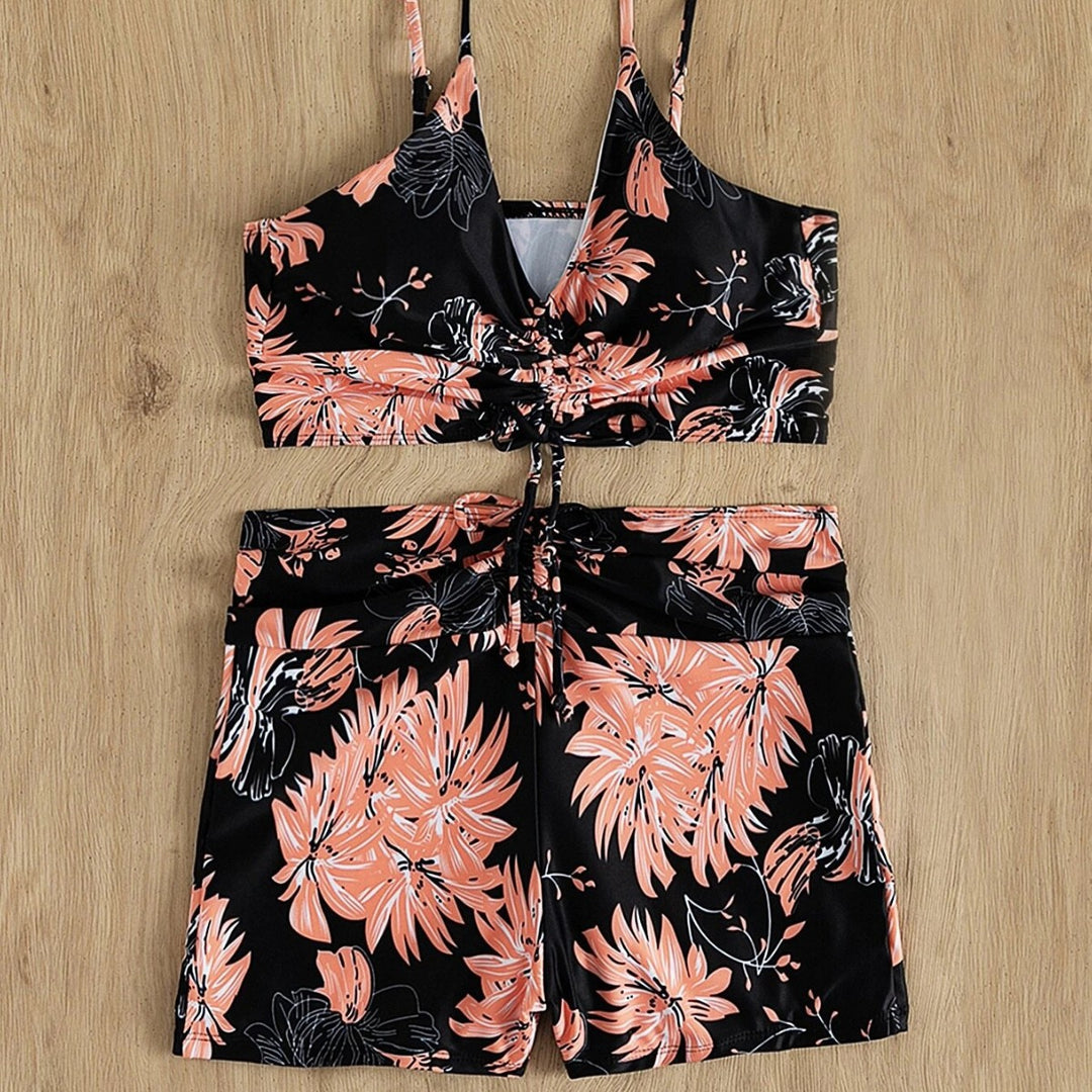 Dame Sporty Bandeau bikini sæt med justerbare stropper og flæsedesign Stilla