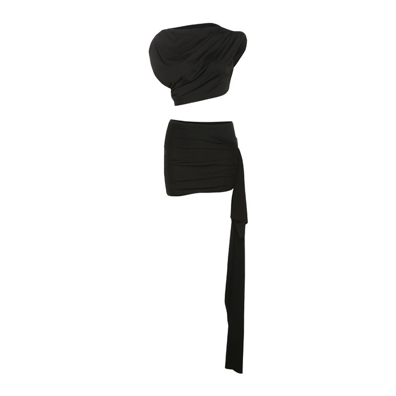 Dame elegant og figursyet top med asymmetrisk nederdel Stilla