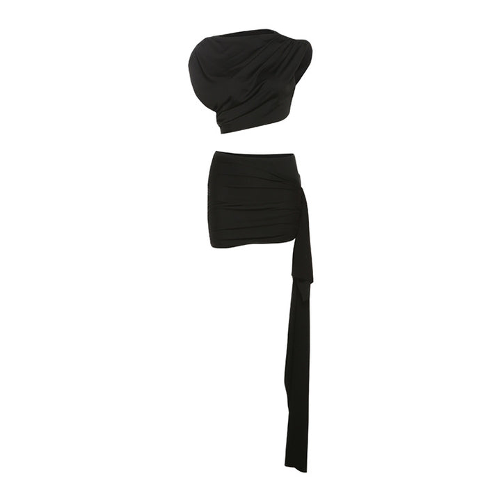 Dame elegant og figursyet top med asymmetrisk nederdel Stilla