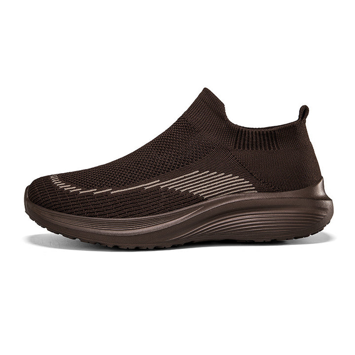 Unisex nan elastisk slip-on fritidssko med sokkelignende indgang, kontureret bølgedæmpersål og skridsikker profileret sål Skovae