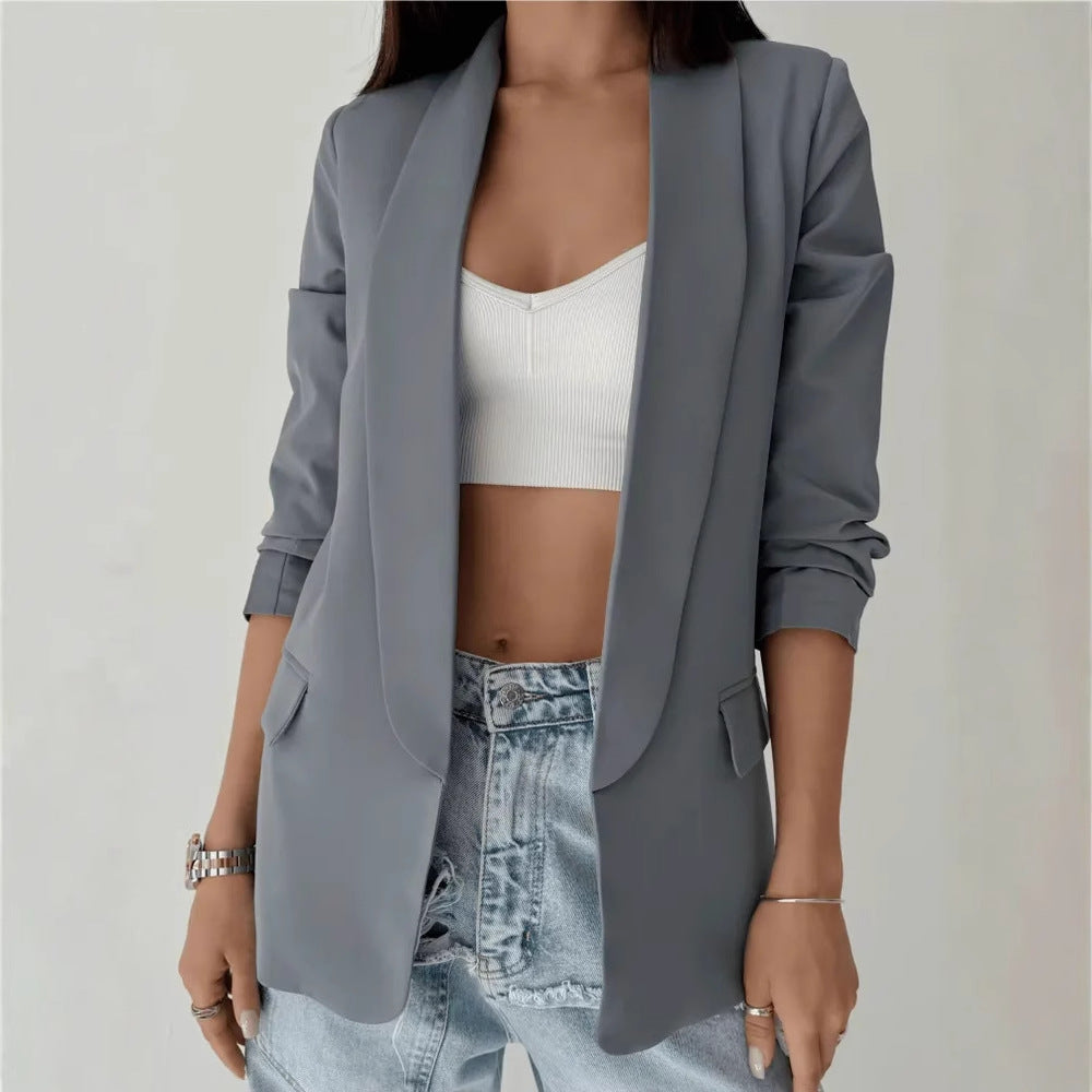 Dame Elegant Oversized Blazer med flot revers og afslappet snit Stilla