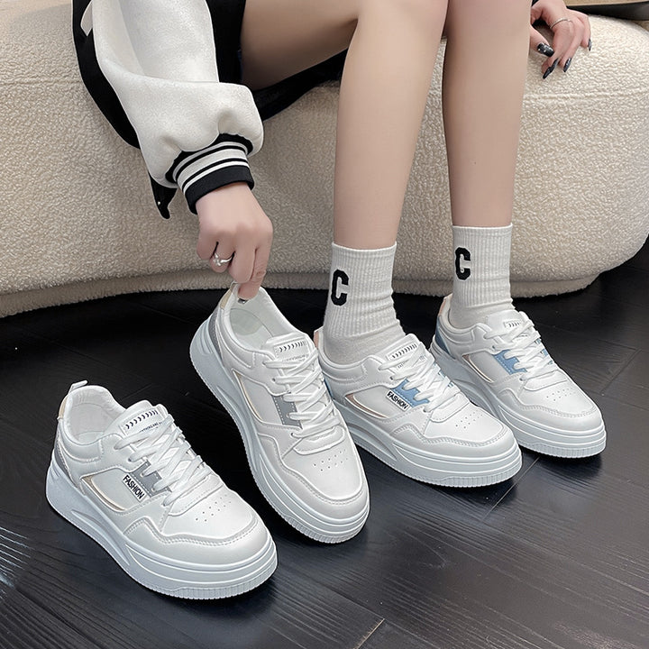 Dame moderigtige sneakers med alsidigt design og tyk sål Stilla