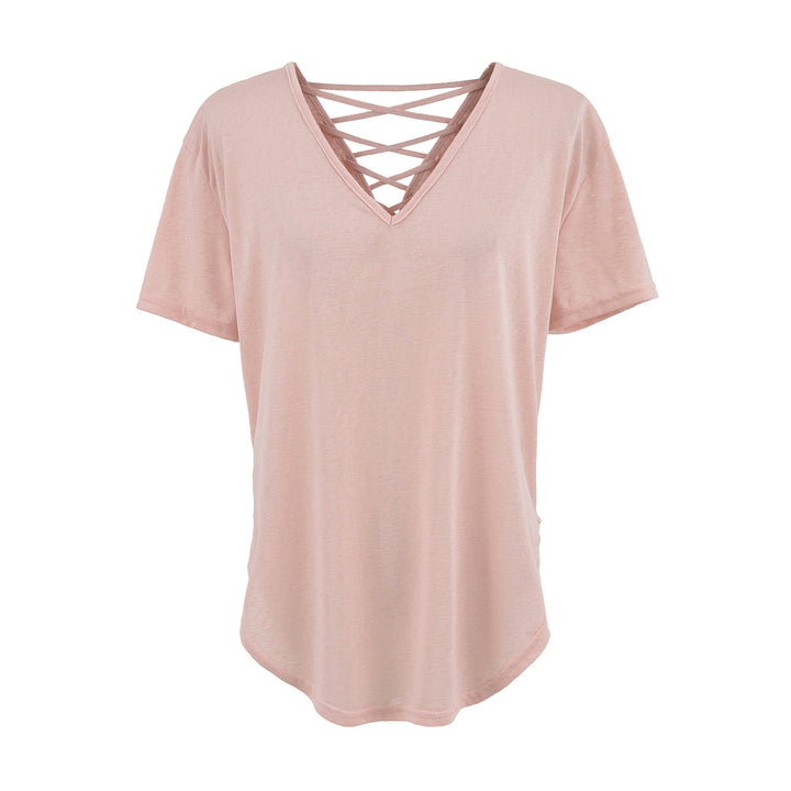 Dame afslappet T-shirt med raffineret rygdetail Stilla