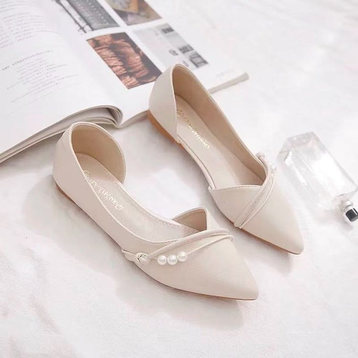 Dame ballerinas med moderne perle-akcent og elegant snit Stilla