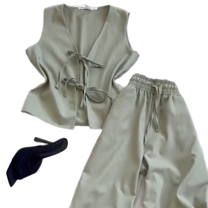 Dame afslappet to-personers jumpsuit med elastisk taljeudsmykning og ærmeløs overdel Stilla