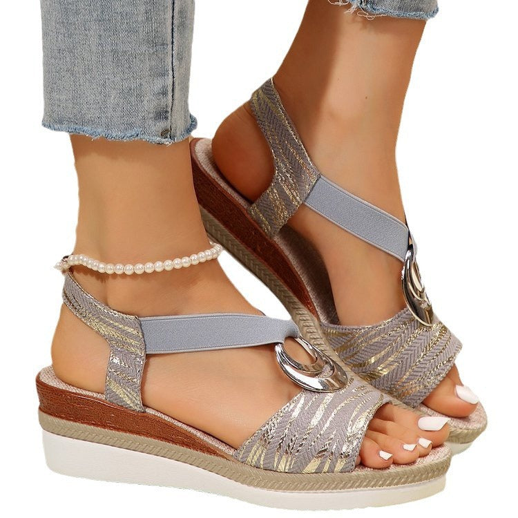 Dame Wedge-sandaler med fashionabel remdesign og ergonomisk fodbedste Stilla