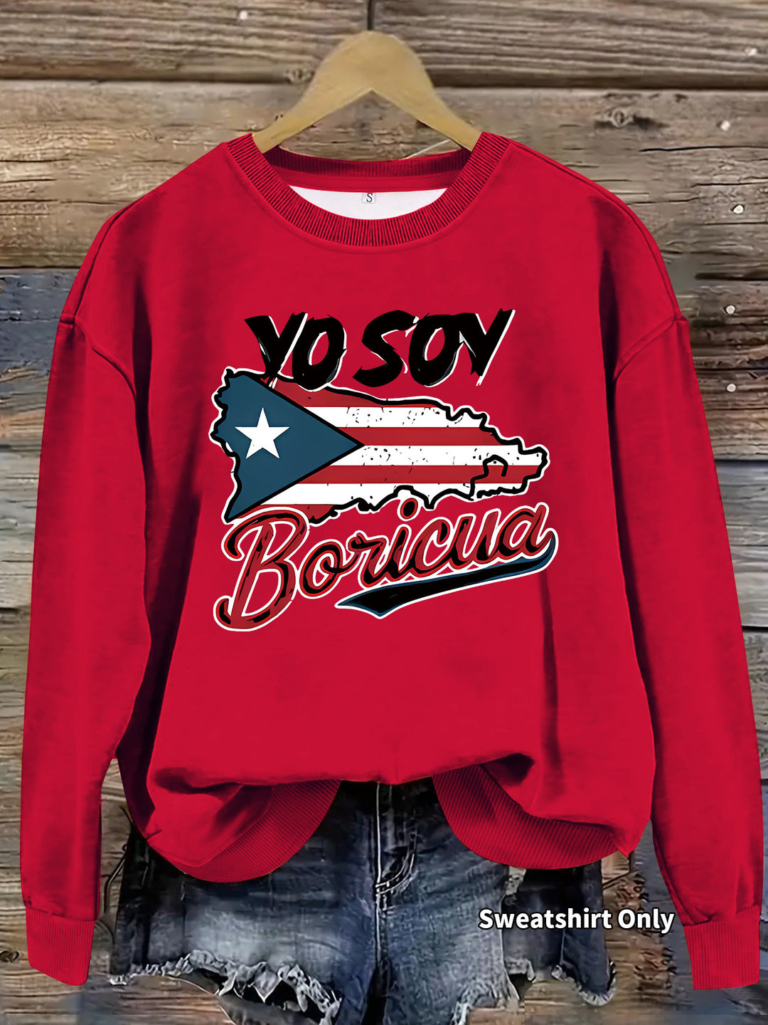 Kvinders sweatshirt med kreativ Puerto Rico design og afslappet pasform Stilla