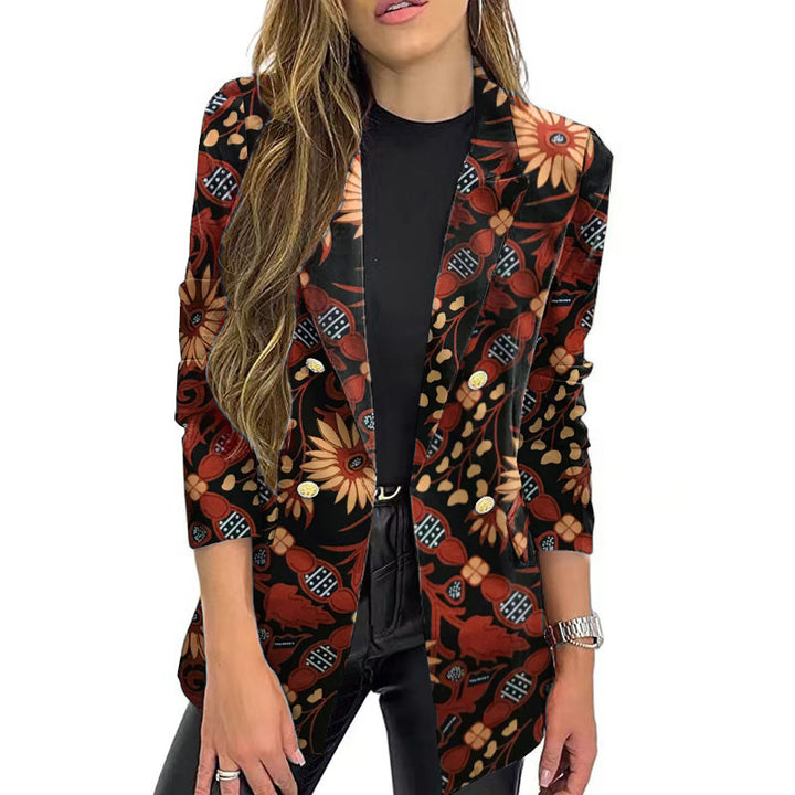 Dame blazer med blomstermønster og elegant snit Stilla
