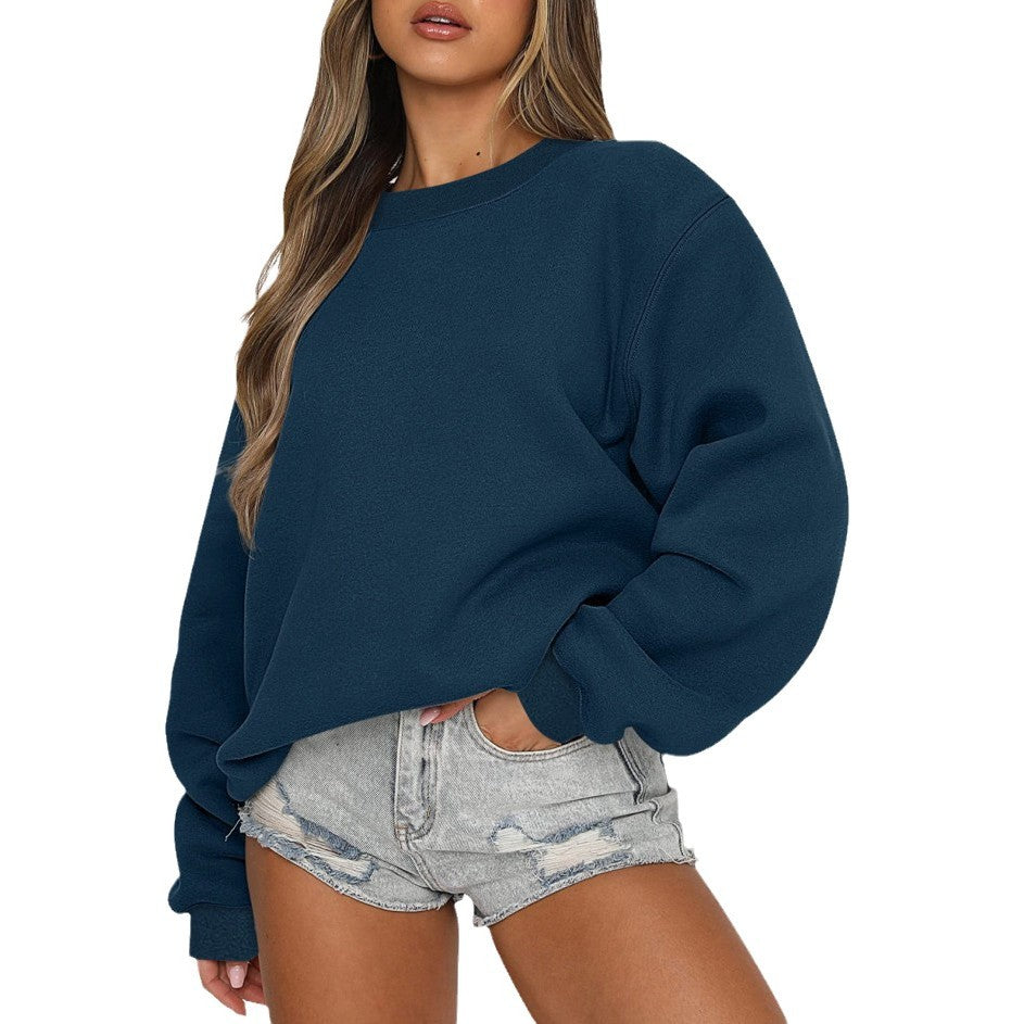 Kvinders sweatshirt i høj kvalitets bomuldsblanding og afslappet design Skovae